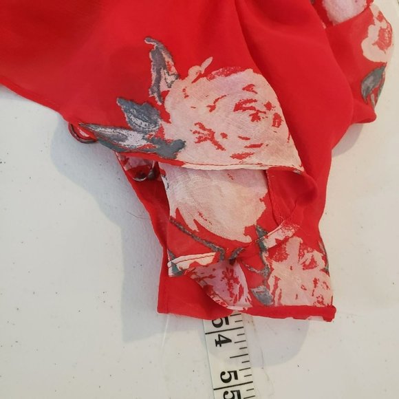 Chic Red Floral High Low Dress - Picture 7 of 11